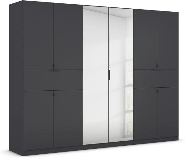 rauch Kleiderschrank, Drehtürenschrank TICAO, 10-türig, 2 Spiegeltüren, 2 Schubkästen, inkl. Türdämpferset, Grau metallic, 271x210x54cm