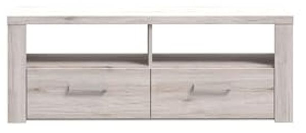 FORTE Portland TV-Unterschrank, Holzwerkstoff, Beige/Braun, 126,9 x 41 x 52 cm