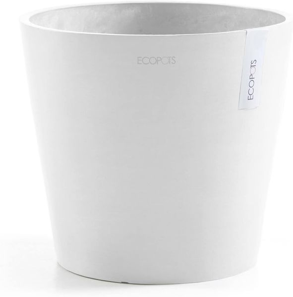 ECOPOTS Blumentopf Amsterdam 30 Weiß, für innen und außen: frostsicher, bruchsicher und lichtbeständig