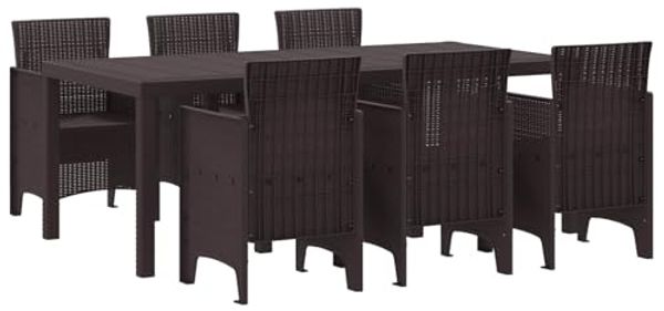 vidaXL Garten Essgruppe 7 pcs Braun Polypropylen 3378717