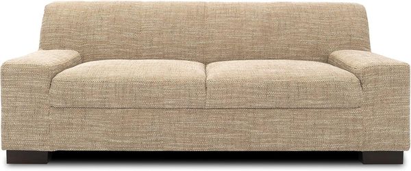 DOMO. Collection Norma Sofa , 2-Sitzer Couch , 2er Garnitur, 194 x 85 x 74 cm , Strukturstoff beige braun