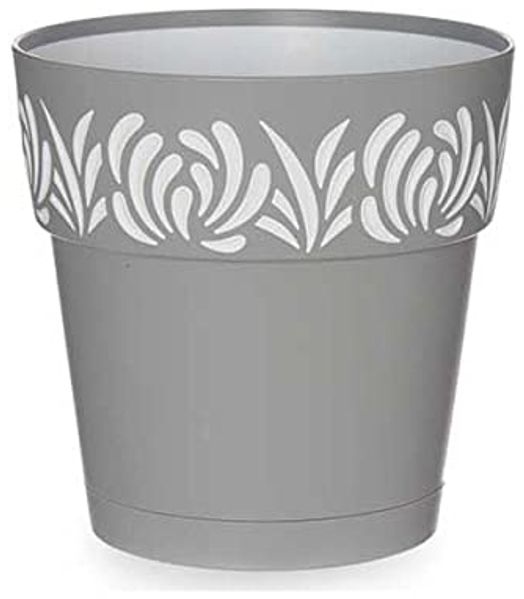 Selbstbewässernder Blumentopf Stefanplast Gaia Grau Weiß Kunststoff 15 x 15 x 15 cm