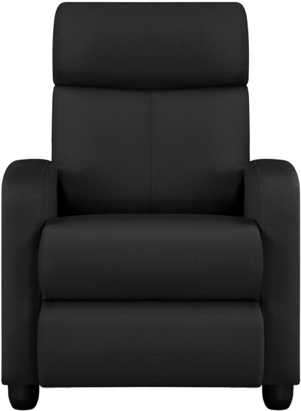 Yaheetech Relaxsessel Fernsehsessel Einzelsofa Ruhesessel mit Verstellbarer Beinablage Liegesessel aus Leinenstoff Schwarz