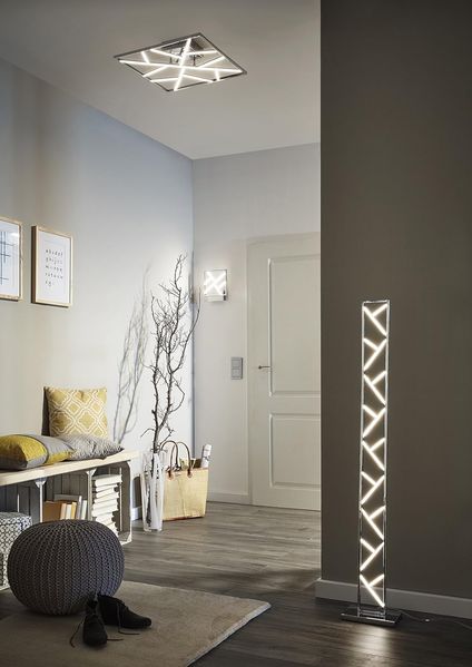 LED Stehleuchte, Sprossen, silber, H 130 cm, FOX