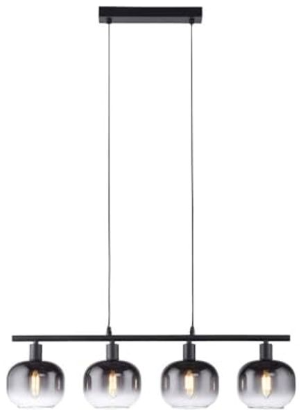 JUST LIGHT 15421-18 Pendelleuchte ZEA 4-flammig schwarz rauchglas