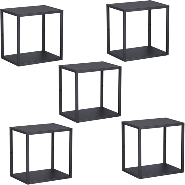 Wandregal Nostened 5er Set Schwarz [en. casa]