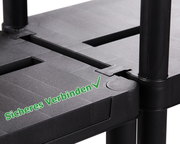 ONDIS24 Steckregal Regal, Lagerregal, 60 x 30 x 138 (H) cm, 12 Zoll, 4-tlg, Kunststoff, anthrazit, bis maximal 125 kg belastbar Bild 5