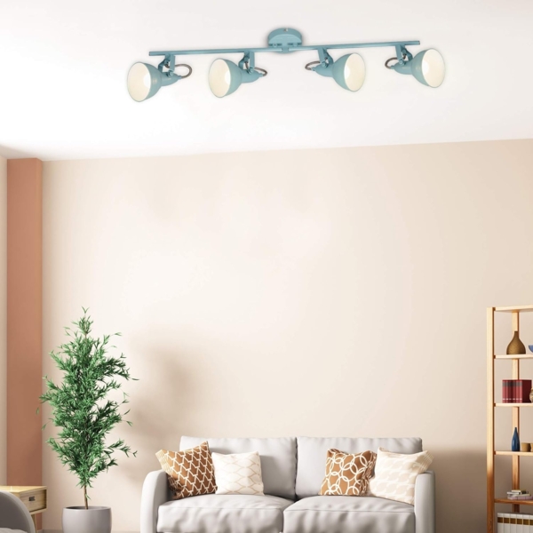 BRILONER - Deckenlampe Vintage schwenkbar, E14 Fassung, max. 40 Watt, Deckenleuchte, Lampe, Wohnzimmerlampe, Schlafzimmerlampe, Küchenlampe, Deckenstrahler, Deckenbeleuchtung, 79x19 cm, Mint-Weiß Bild 4