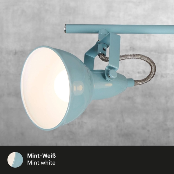 BRILONER - Deckenlampe Vintage schwenkbar, E14 Fassung, max. 40 Watt, Deckenleuchte, Lampe, Wohnzimmerlampe, Schlafzimmerlampe, Küchenlampe, Deckenstrahler, Deckenbeleuchtung, 79x19 cm, Mint-Weiß Bild 6