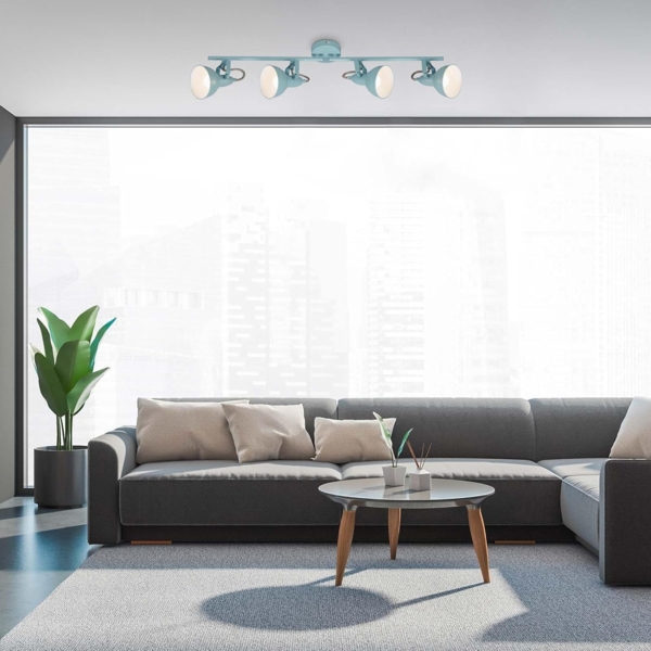 BRILONER - Deckenlampe Vintage schwenkbar, E14 Fassung, max. 40 Watt, Deckenleuchte, Lampe, Wohnzimmerlampe, Schlafzimmerlampe, Küchenlampe, Deckenstrahler, Deckenbeleuchtung, 79x19 cm, Mint-Weiß Bild 3