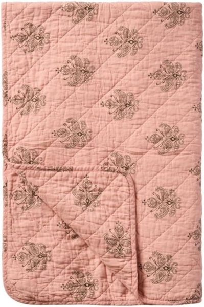 Ib Laursen - Decke Quilt Tagesdecke Überwurf 180x130cm Rosa Blockmuster 07913-07