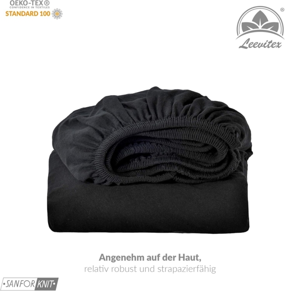 leevitex® Spannbettlaken Topperbezug Premium 170, Gummizug: Rundum-Gummizug, schwer und blickdicht, 100% Baumwolle, für Topper Bild 5