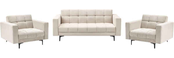 5-Sitzer Sofa Set Stoff beige Schlaffunktion ALNES