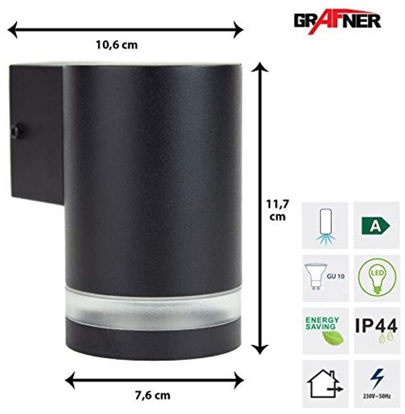 Grafner® Aluminium-Wandlampe Down Außenlampe schwarz WL10748 Bild 3