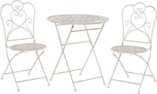 Bistro Set Metall Helles Beige TRIESTE