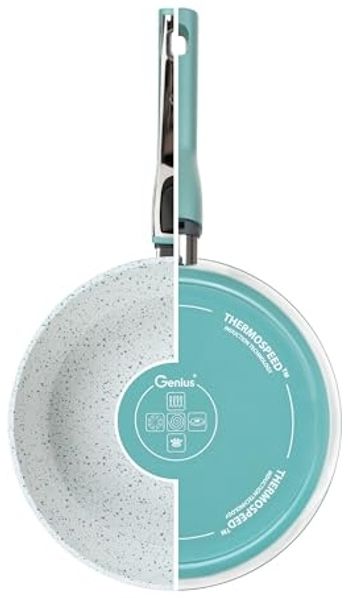 Genius Bratpfanne Cerafit Revolution Pfanne 28 CM, antihaftbeschichtet Induktion, Aluminium (Set, 28 cm Pfanne, 28 cm Deckel), antihaftbeschichtet