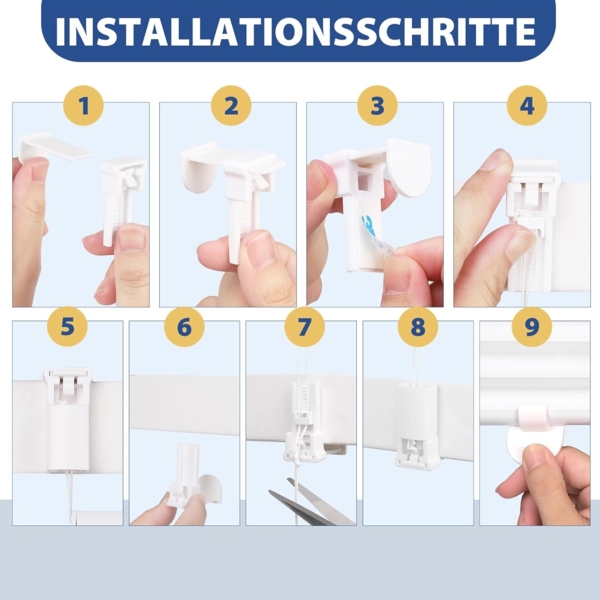 Sekey Plissee Doppelplissee Day+Night Verdunkelung ohne Bohren verspannt Lichtschutz, Klemmfix, 95x120 cm Weiß und Grau Bild 8