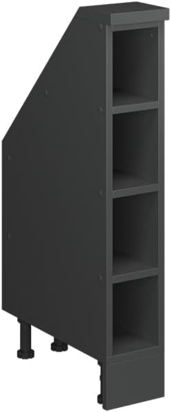 Küchenschrank für Dachschrägen R-Line Anthrazit 15 cm mit 4 Fächern Vicco
