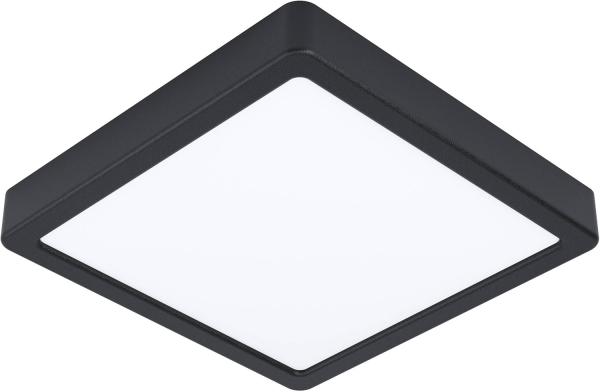 Eglo 900109 LED Badezimmer Deckenleuchte FUEVA-Z schwarz L:21 B:21 H:2. 8cm dimmbar IP44 2700-6500K mit Connect-Z Funktion