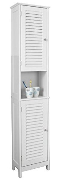 Hochschrank 'Jasper', weiß Lamellenoptik