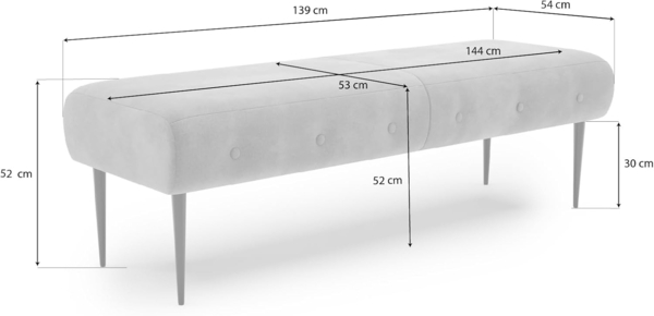 CAVADORE Sitzbank Amba, Trendige Polsterbank 2,5-sitzig für Küche, Esszimmer oder Wohnküche / Küchenbank passend zum 2,5-Sitzer Amba / 139 x 52 x 54 / Hochwertiges Mikrofaser: Rot-Braun Bild 3
