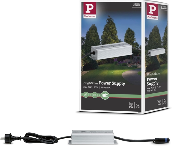 Paulmann Aussenleuchte Plug & Shine Power Supply IP67 230/24V DC 75W Silber Alu13402