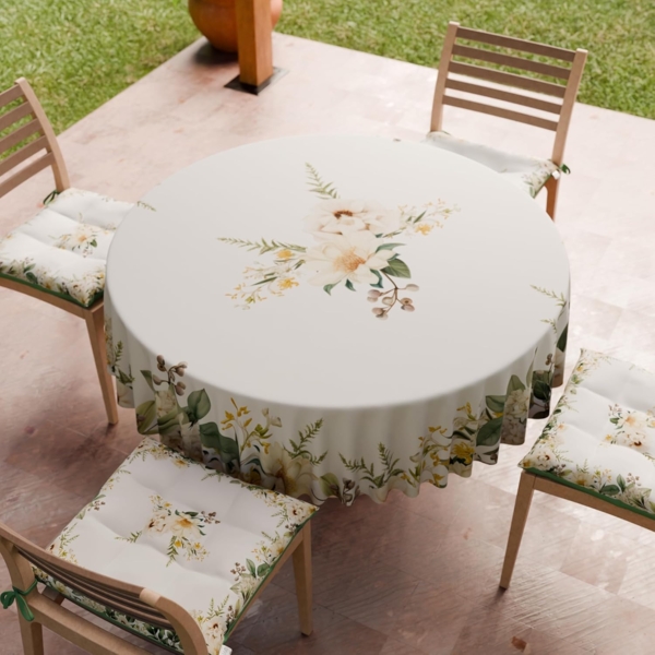 PETTI Artigiani Italiani - Fleckabweisende runde Tischdecke aus Mikrofaser (Durchmesser 120 cm), Küchentischabdeckung für runden Tisch, Botanical, 100% Made in Italy Bild 3