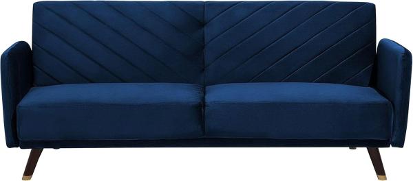 Schlafsofa 3-Sitzer Samtstoff blau SENJA