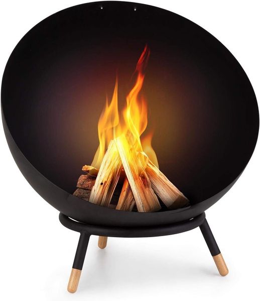 Blumfeldt Feuerstelle, mit 3-Beinbein Standfuß, Kippbar, Wetterfest, Stahl, 50 x 75 x 50 cm