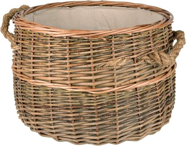 UNUS HOME Kaminholzkorb Korb Weide rund 2 Seilgriffe (1 St)