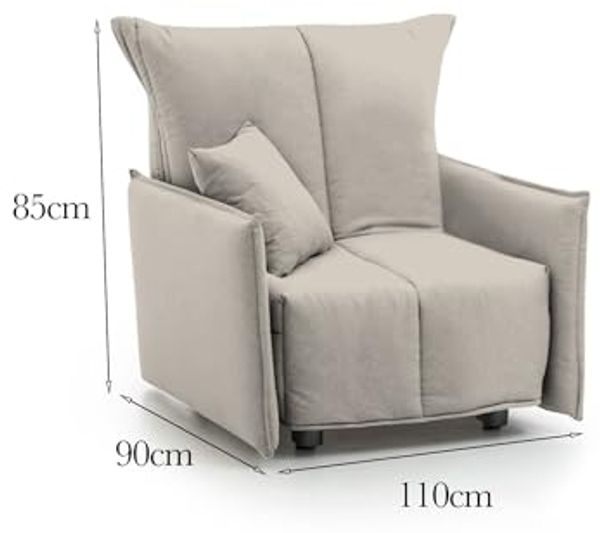 Talamo Italia - Sessel Almerinda, Einzelsofa, Wohnzimmersessel mit Trolley-Öffnung, Standardarmlehnen, 100 % Made in Italy, 110 x 90 x 85 cm, Beige Bild 2