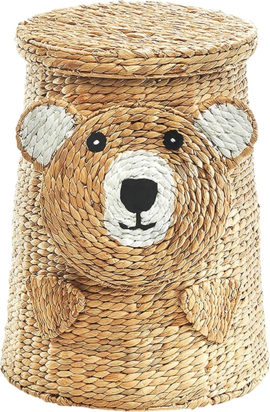 Kobolo Wäschekorb Aufbewahrung Korb BEAR - Wasserhyazinthe - natur