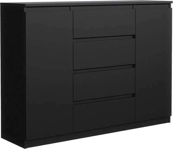 meble masztalerz Kommode Mit 2 Türen & 4 Schubladen, 140 cm – Front in Hochglanz/Matt, modern