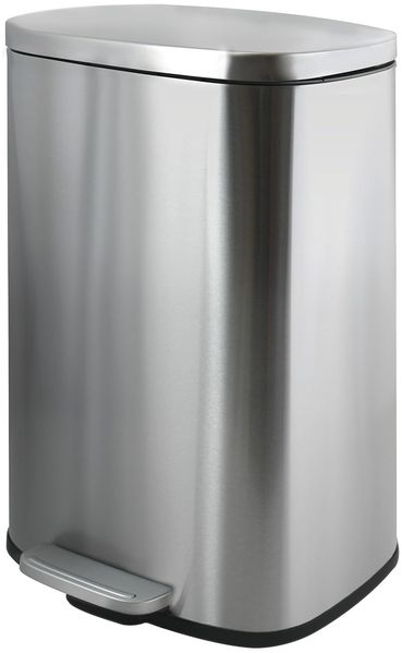 Spirella Abfalleimer 30 Liter Edelstahl mit Absenkautomatik und Inneneimer "Akira" Küche Mülleimer Softclose Abfalleimer silber matt
