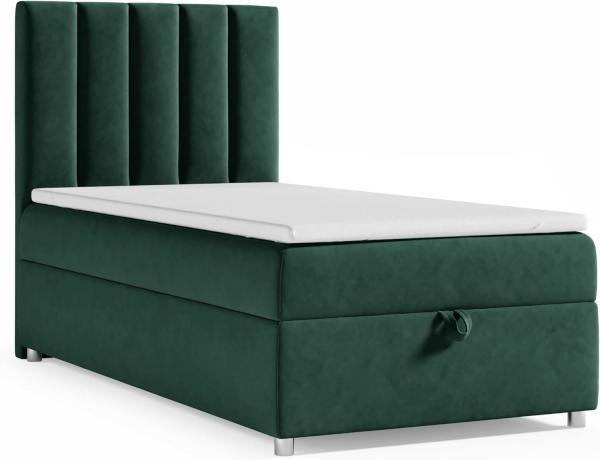 Best for Home Boxspringbett K10 SINGLE mit Bettkasten (Grun 80x200)