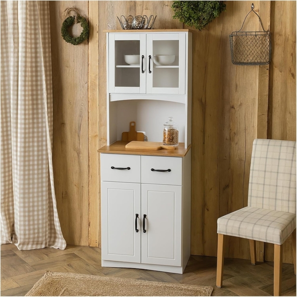 HTI-Living Midischrank Küchenbuffet Landhausstil Weiß (Stück, 1-St, 1 Küchenschrank) Buffetschrank Anrichte