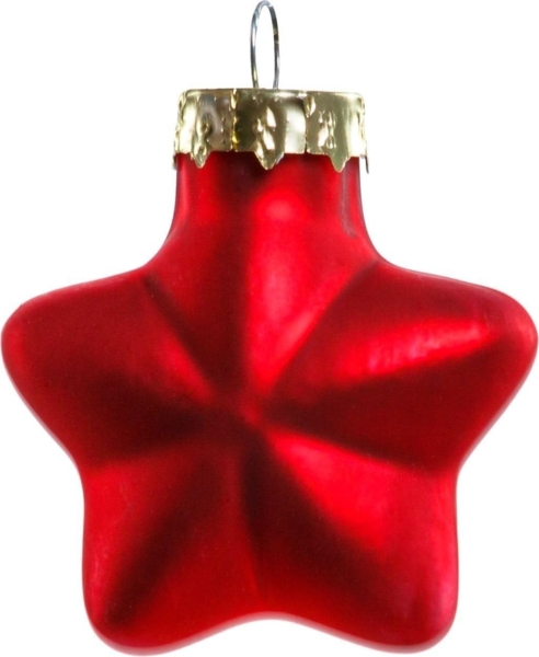 TrendLine Mini-Glas-Sterne weihnachtsrot 12 Stück Ø 4 cm Weihnachtsschmuck