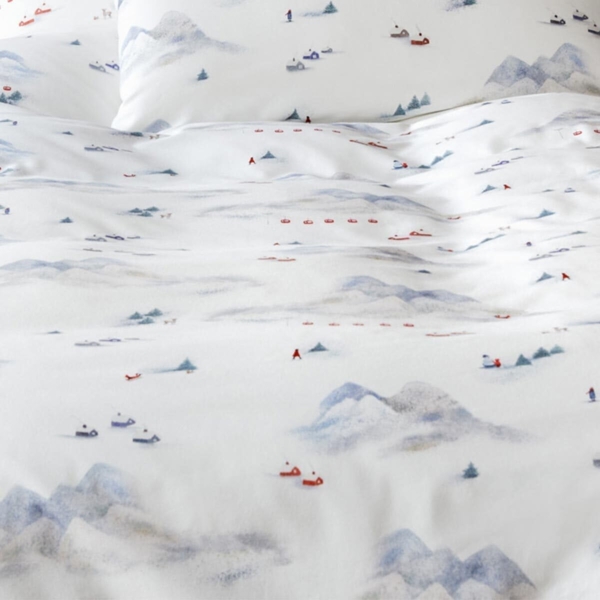 elegante Soft-Flanell Bettwäsche Wintersause schneeweiß|155x220 cm + 80x80 cm Bild 4