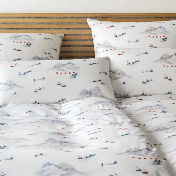 elegante Soft-Flanell Bettwäsche Wintersause schneeweiß|155x220 cm + 80x80 cm Bild 3