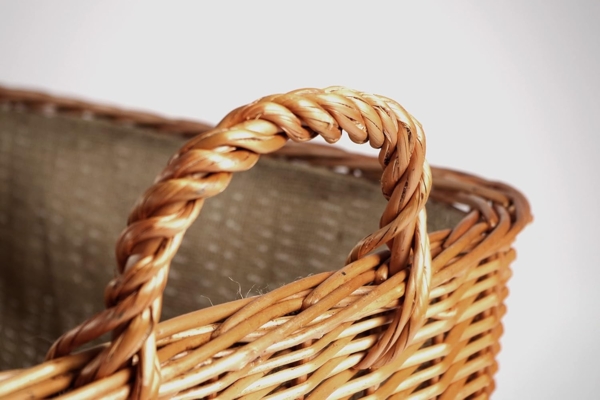 Kobolo Kaminholzkorb Holzkorb eckig gekochte Weide Leinen Gr 2 Bild 6