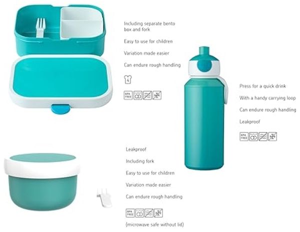 Mepal Lunchbox Campus Lunchset 3er Set, Acrylnitril-Butadien-Styrol (ABS), (3-tlg) Bild 2