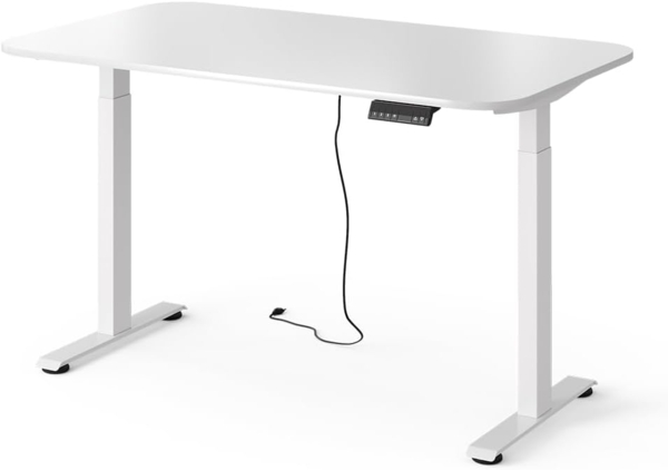 höhenverstellbarer elektrischer Schreibtisch Elevate Weiß 140x80 cm 2 Motoren Vicco