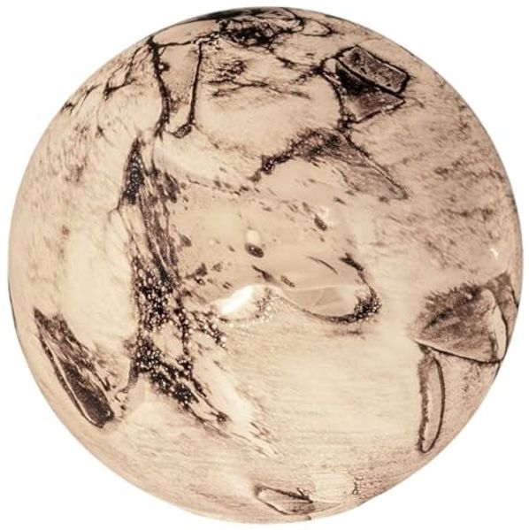 Formano Kugellampe Earth Glas Marmor Design 24 x 24cm Tischlampe aus weißem Glas mit farbigem Dekor – E14 Fassung – stilvolle Ambientebeleuchtung für Wohnzimmer, Schlafzimmer & Flur