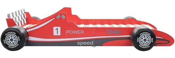 Kinderbett im Rennwagen-Design 90x200 cm Rot Bild 5