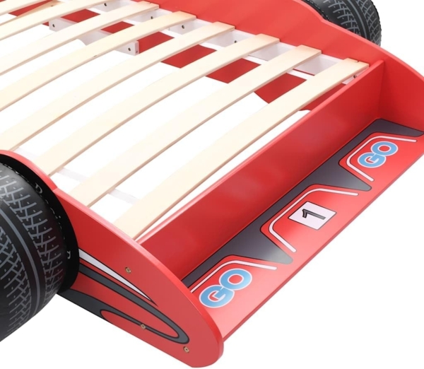 Kinderbett im Rennwagen-Design 90x200 cm Rot Bild 6