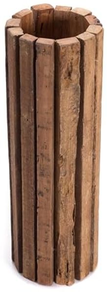 CREEDWOOD Dekosäule KERZEN SÄULE "SPIRA 55", Altholz massiv / Holz massiv, 55 cm, Blumen