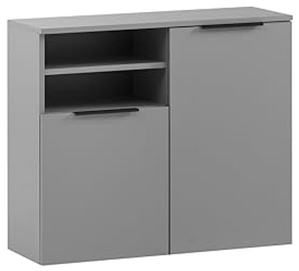 SCHILDMEYER Unterschrank Kommode Badschrank Badmöbel platingrau 80,4 x 70 x 32 cm