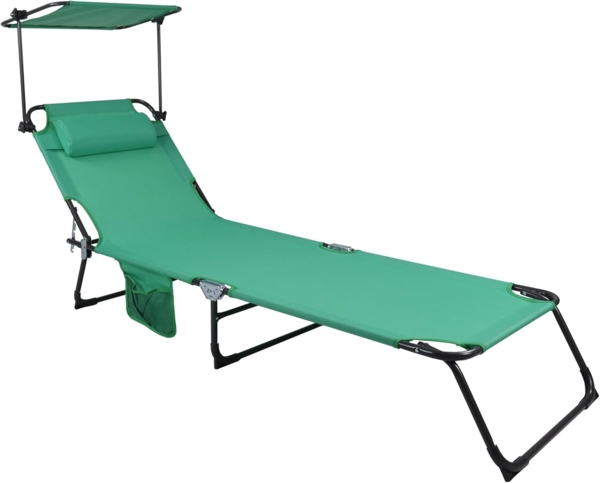 VCM Sonnenliege Bindox 919978 Grün L. 185 x H. 24 x B. 55 cm