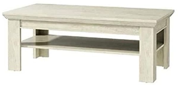 FORTE Kashmir Club Tisch, Holzwerkstoff, Weiß/Beige, 120,6 x 45,3 x 60,4 cm