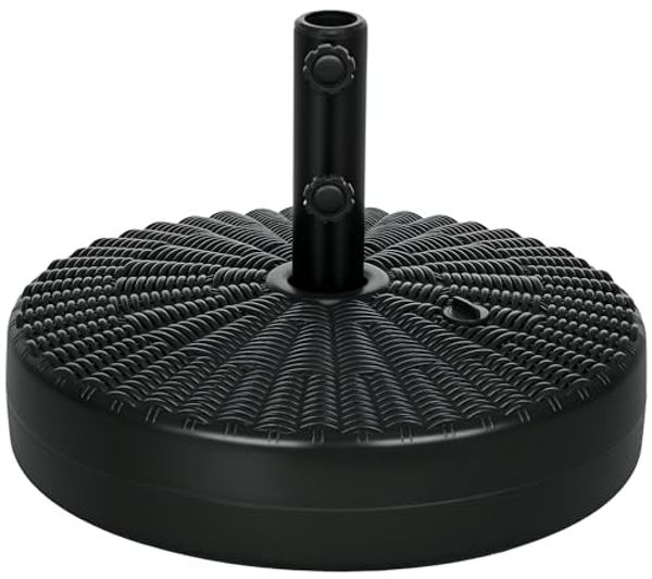Outsunny Schirmhalter Sonnenschirmständer 29 kg Sonnenschirmfuß, für Stöcke bis Ø 48 mm, Schirmständer, 1 tlg, Schirmfuß